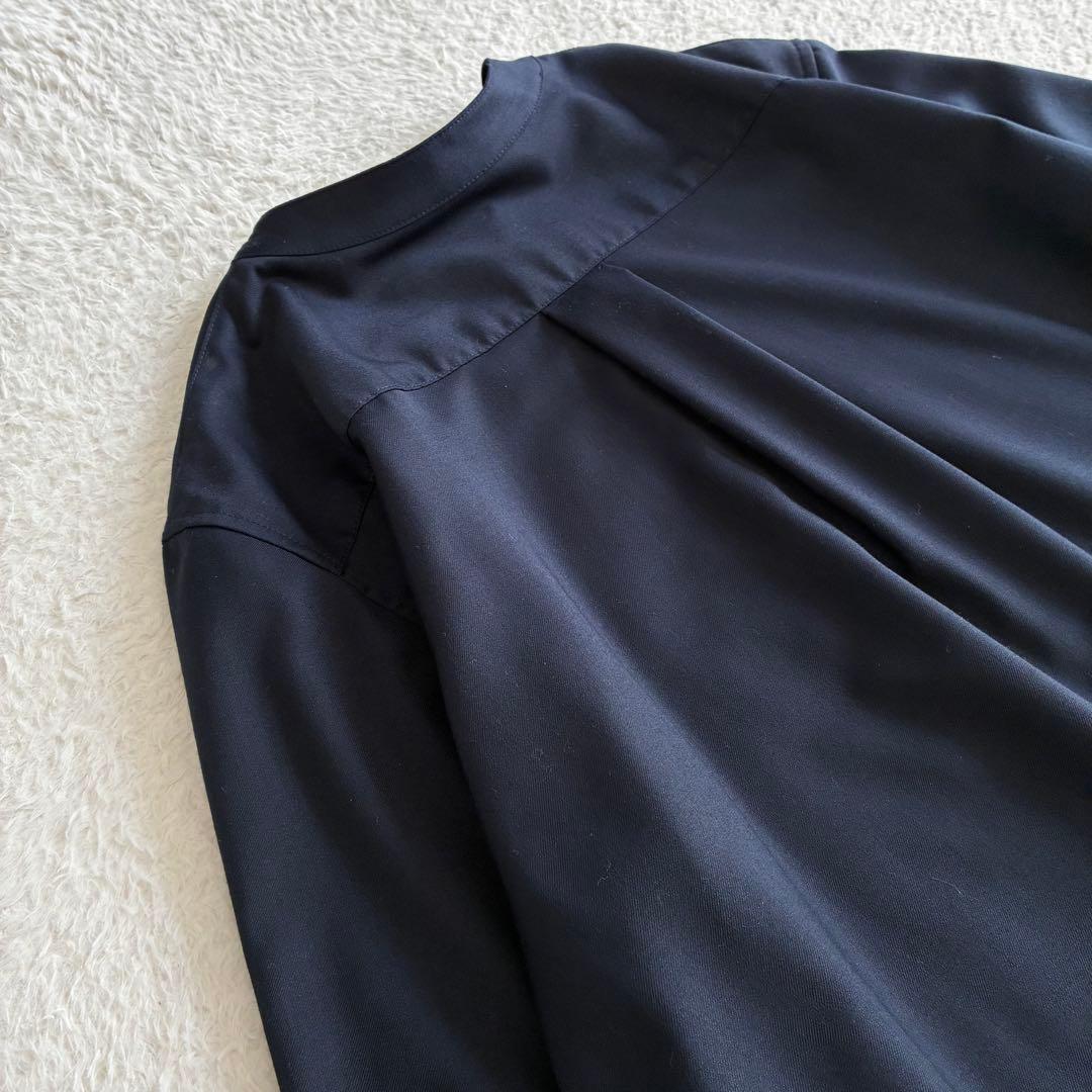 美品 ソージュ 洗える バンドカラーシャツワンピース TALL ロングワンピース