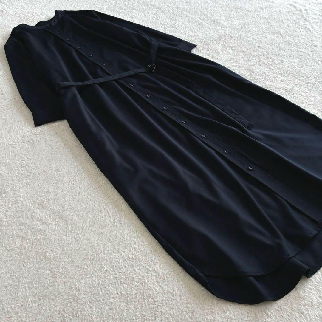 美品 ソージュ 洗える バンドカラーシャツワンピース TALL ロングワンピース