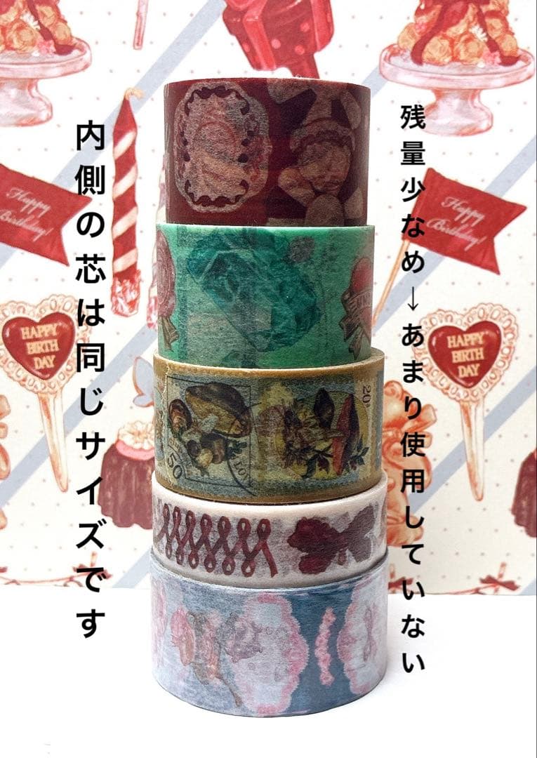 作家製 okappalover マスキングテープ 5個セット