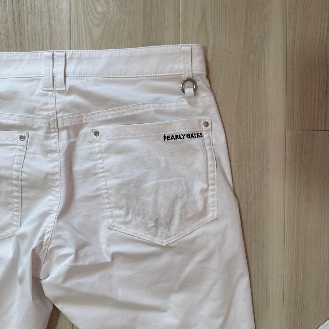 パーリーゲイツ　パンツ　白　4 ホワイト　ストレッチ　ゴルフ