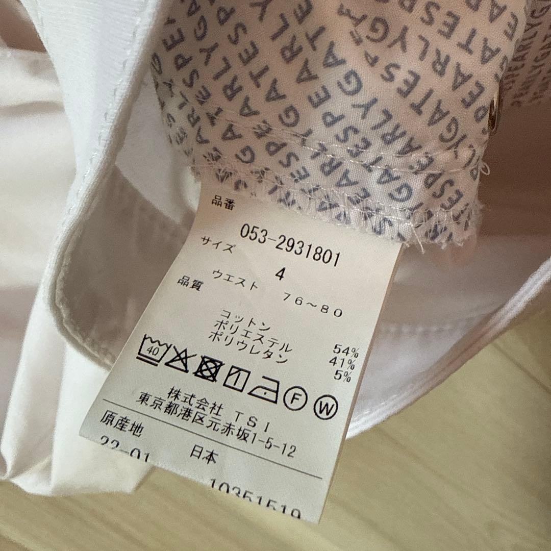 パーリーゲイツ　パンツ　白　4 ホワイト　ストレッチ　ゴルフ