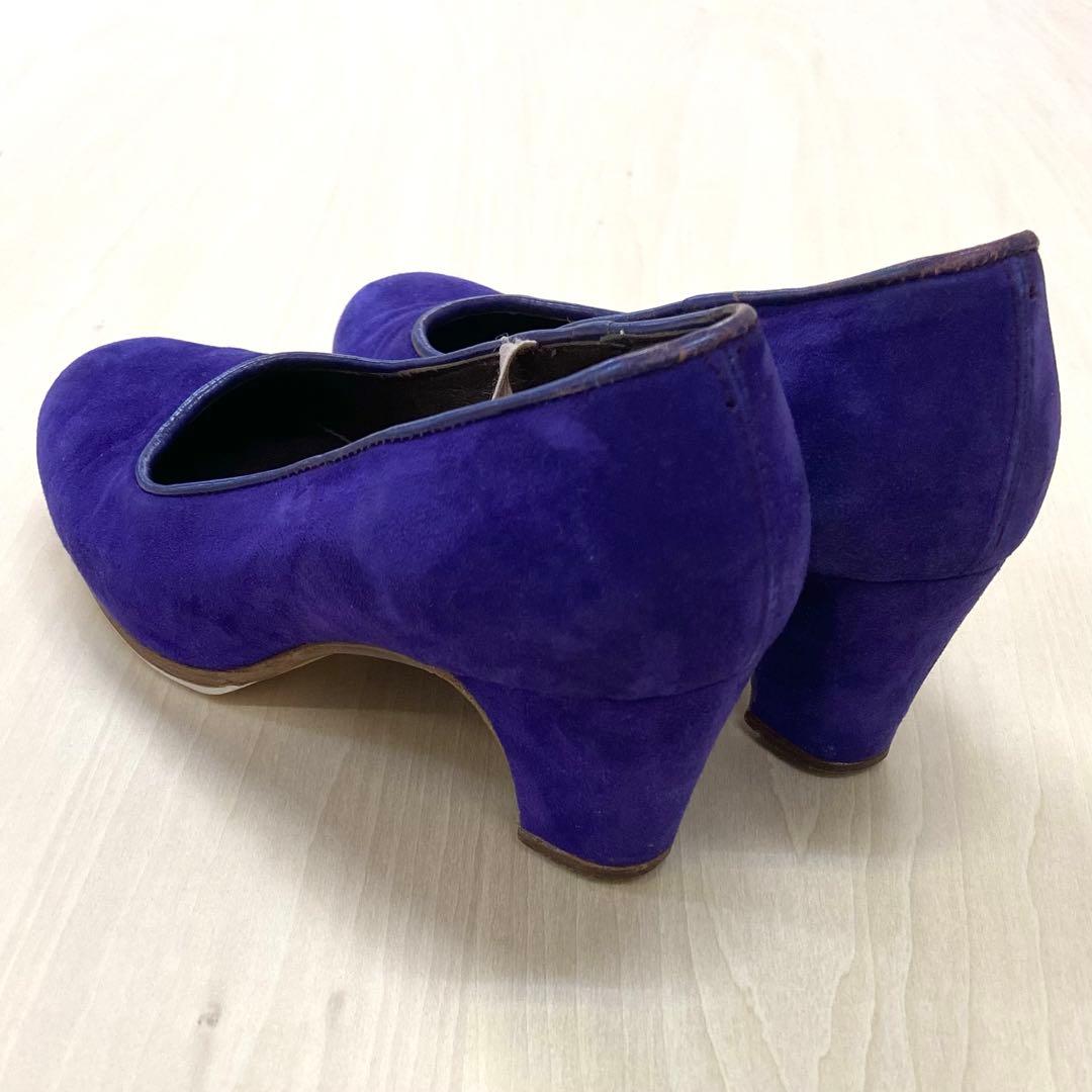 スウェード革　紫　ガジャルド　フラメンコシューズ　5 1/2 普通幅　箱無し