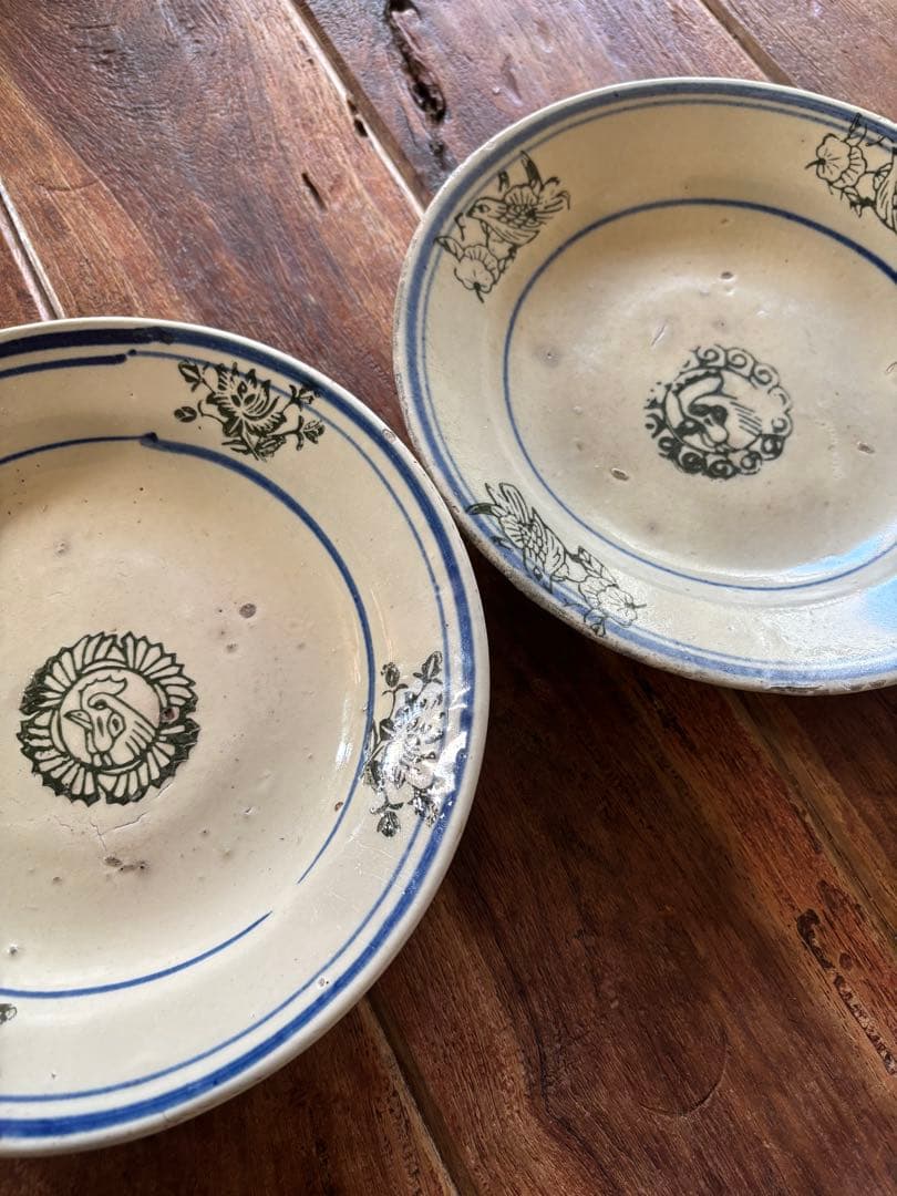 【2枚セット✨】デッドストック　ソンべ焼　ソンべ焼き　中皿2枚セット