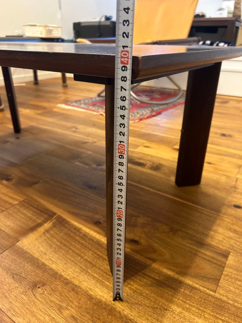 大塚家具　ダークブラウン 木製 ローテーブル