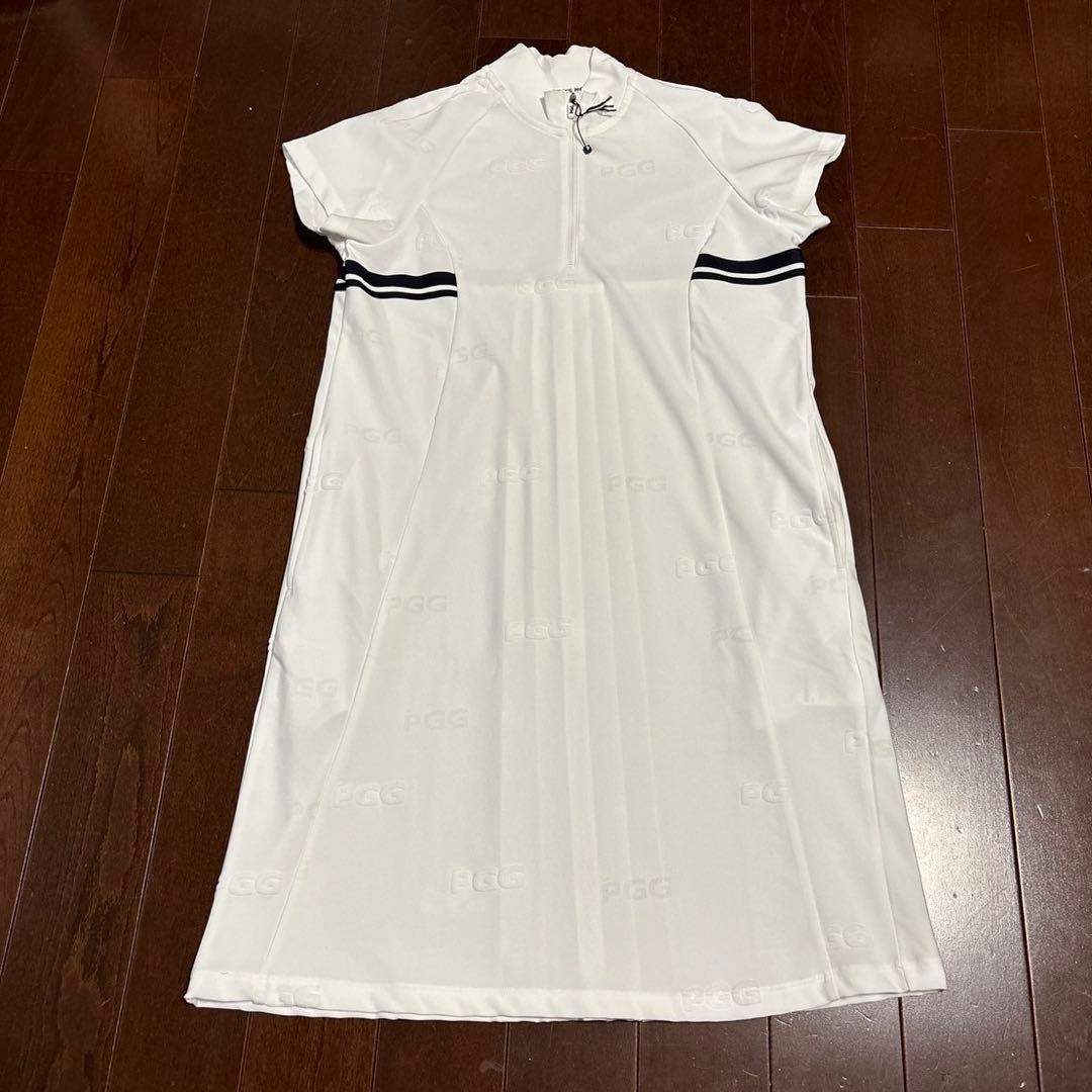 パーリーゲイツ　PGG パイルメッシュ　ホワイトワンピースサイズ0