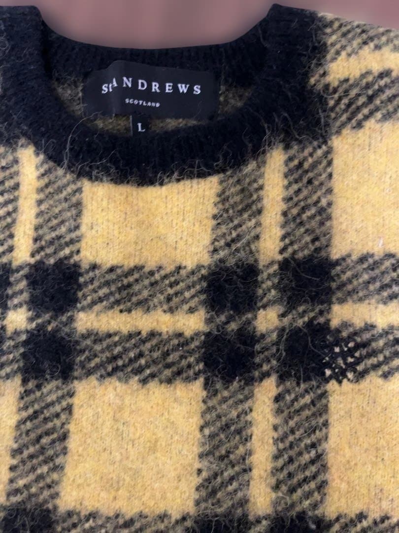 St ANDREWS ニット ウール チェック ゴルフ