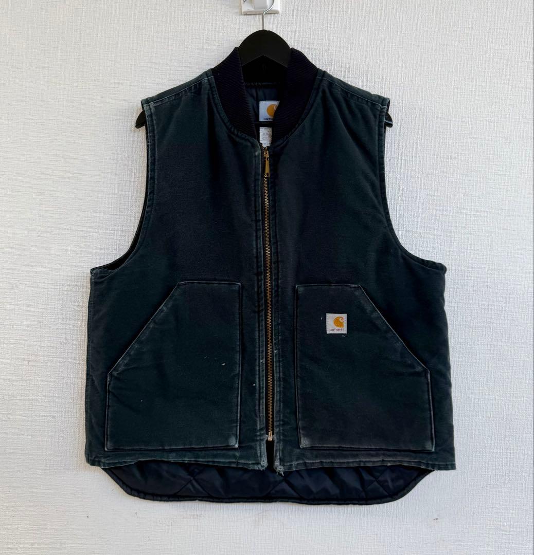 超スペシャル アメリカ製 ヴィンテージ カーハート ダック ベスト L ブラック