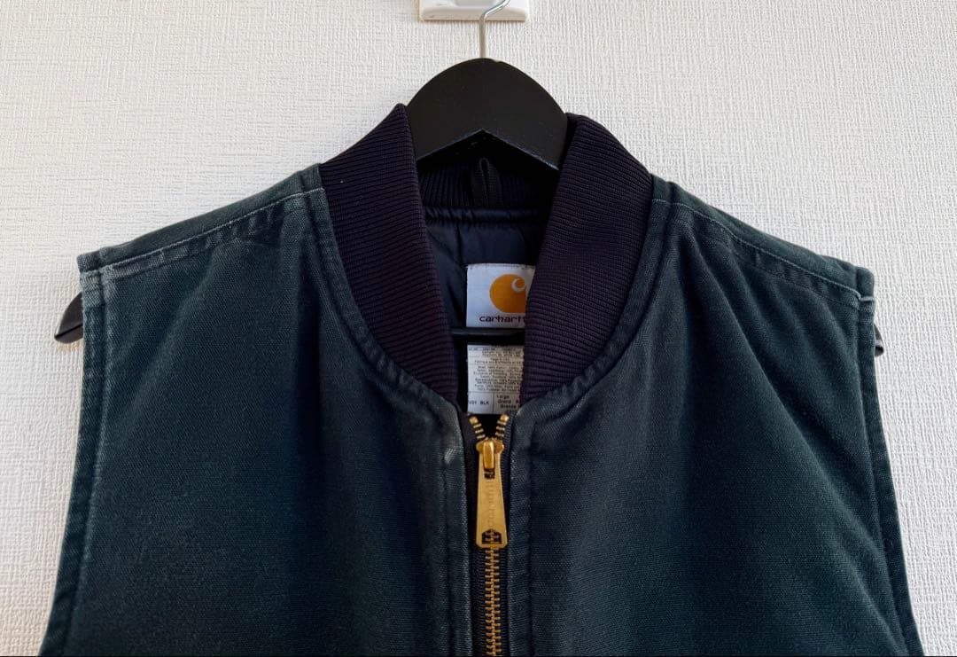 超スペシャル アメリカ製 ヴィンテージ カーハート ダック ベスト L ブラック