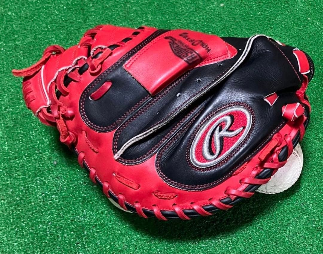 一般軟式 野球 キャッチャーミット ローリングス レッド Rawlings