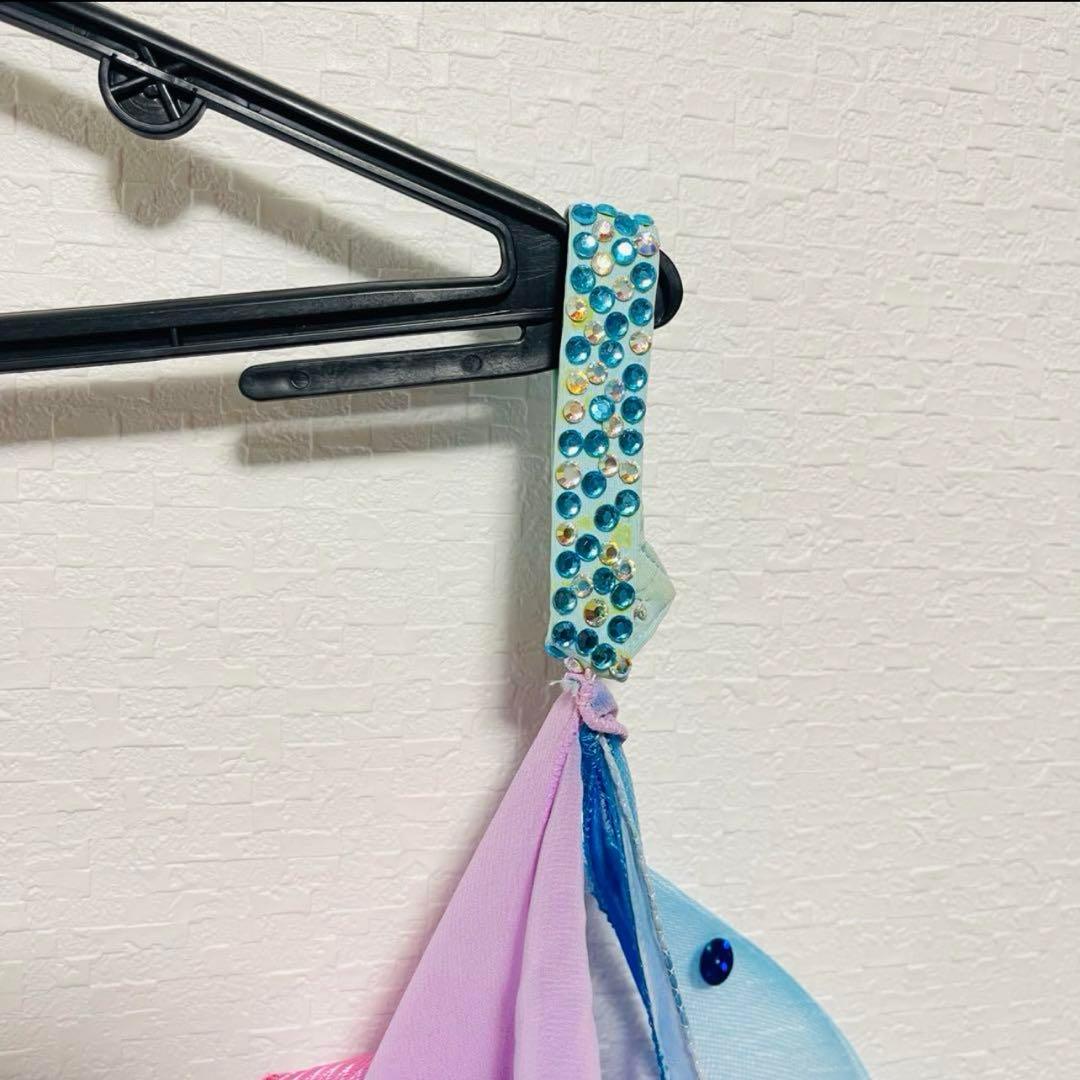 Ｌサイズ　社交ダンス　カオリ　ドレス　発表会　披露　ストーン　ブルー　衣装袋