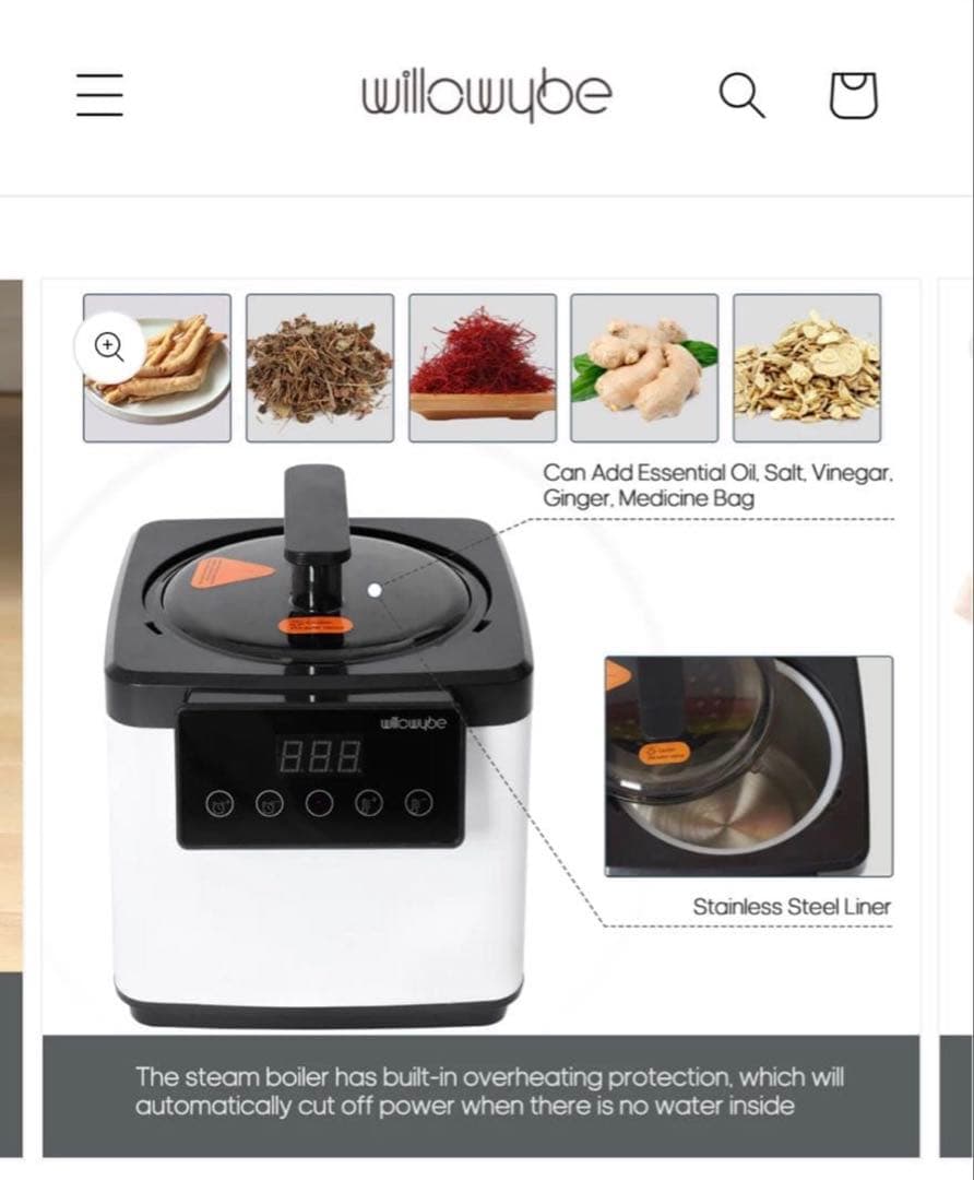 WILLOWYBE フルサイズのポータブルスチームサウナ