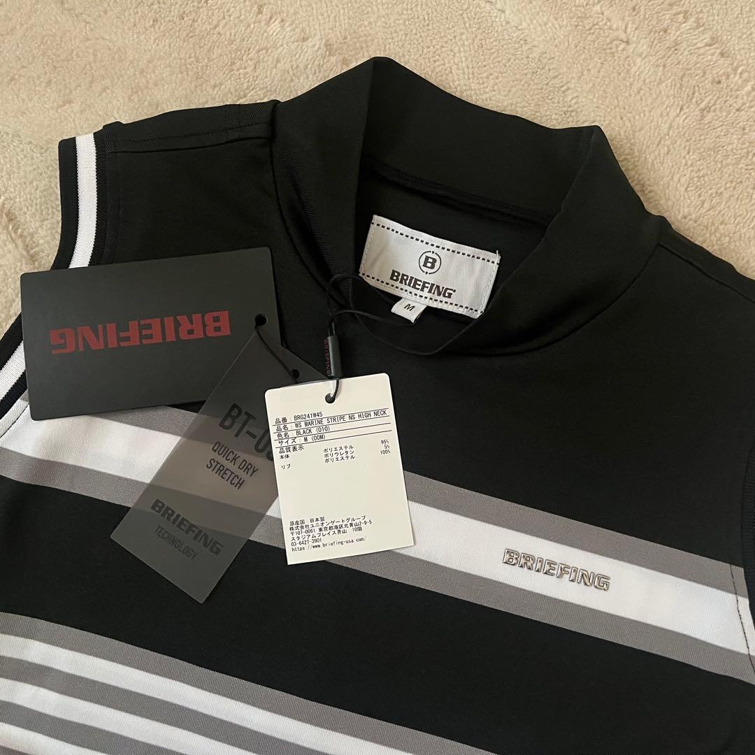 新品★20,900円 黒M BRIEFING ゴルフノースリーブハイネックシャツ