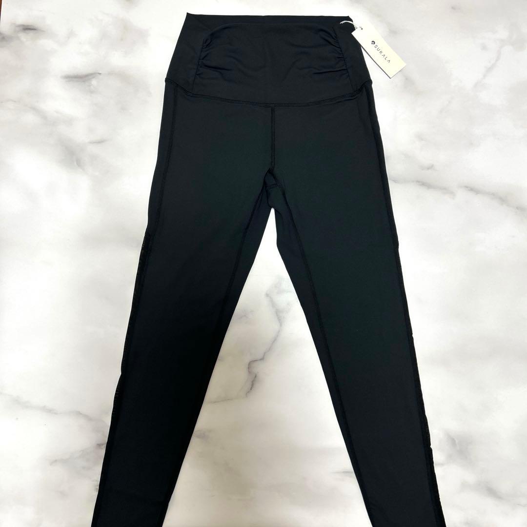 【新品未使用】SUKALA ウエストギャザーソリッドレギンス M ブラック