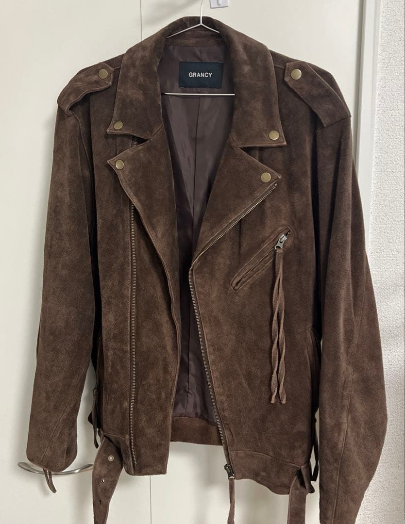 Grancy ディストレストスウェード　ライダースジャケット　sサイズ