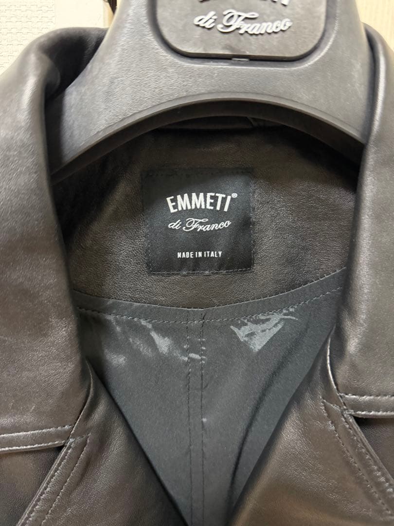 EMMETTI 黒 レザーライダースジャケット