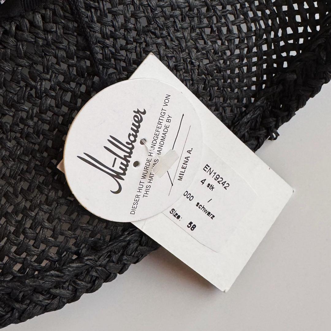 ミュールバウアー ペーパーハット 麦わら帽子 ブラック黒 Muhlbauer