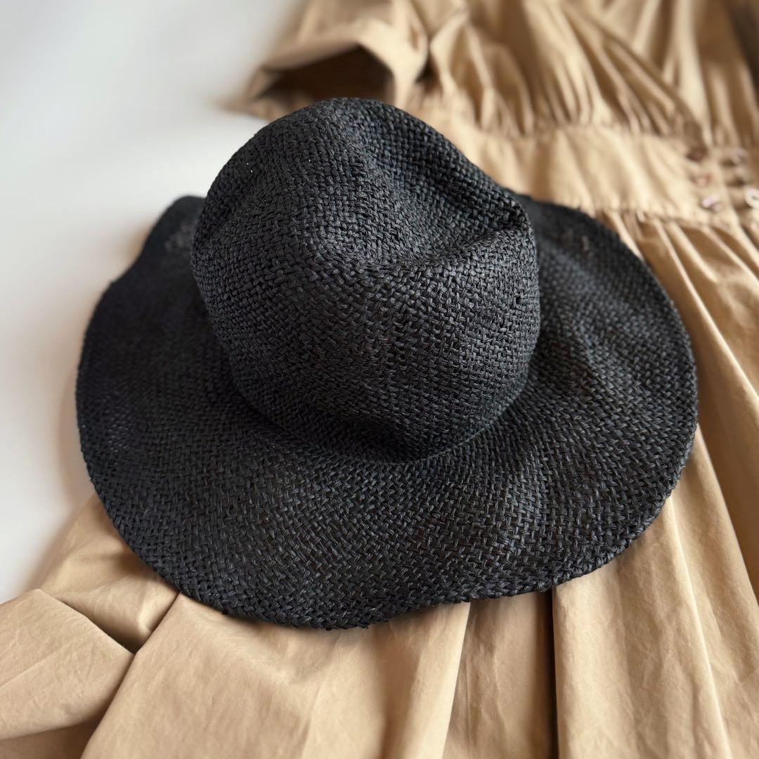 ミュールバウアー ペーパーハット 麦わら帽子 ブラック黒 Muhlbauer