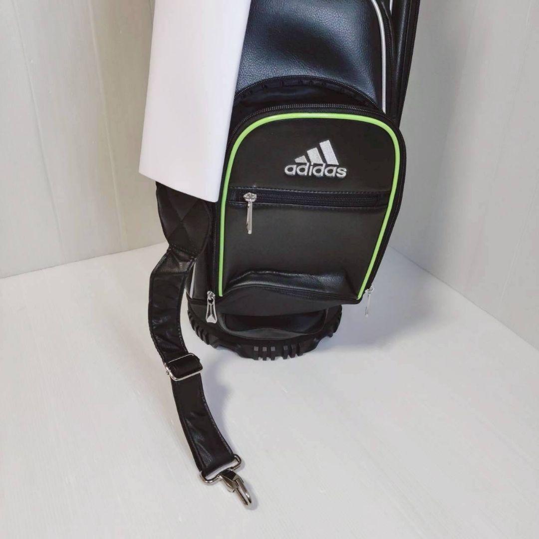 ​【新品未使用】アディダス キャディバッグ AWU25 ブラック/緑 9.5型