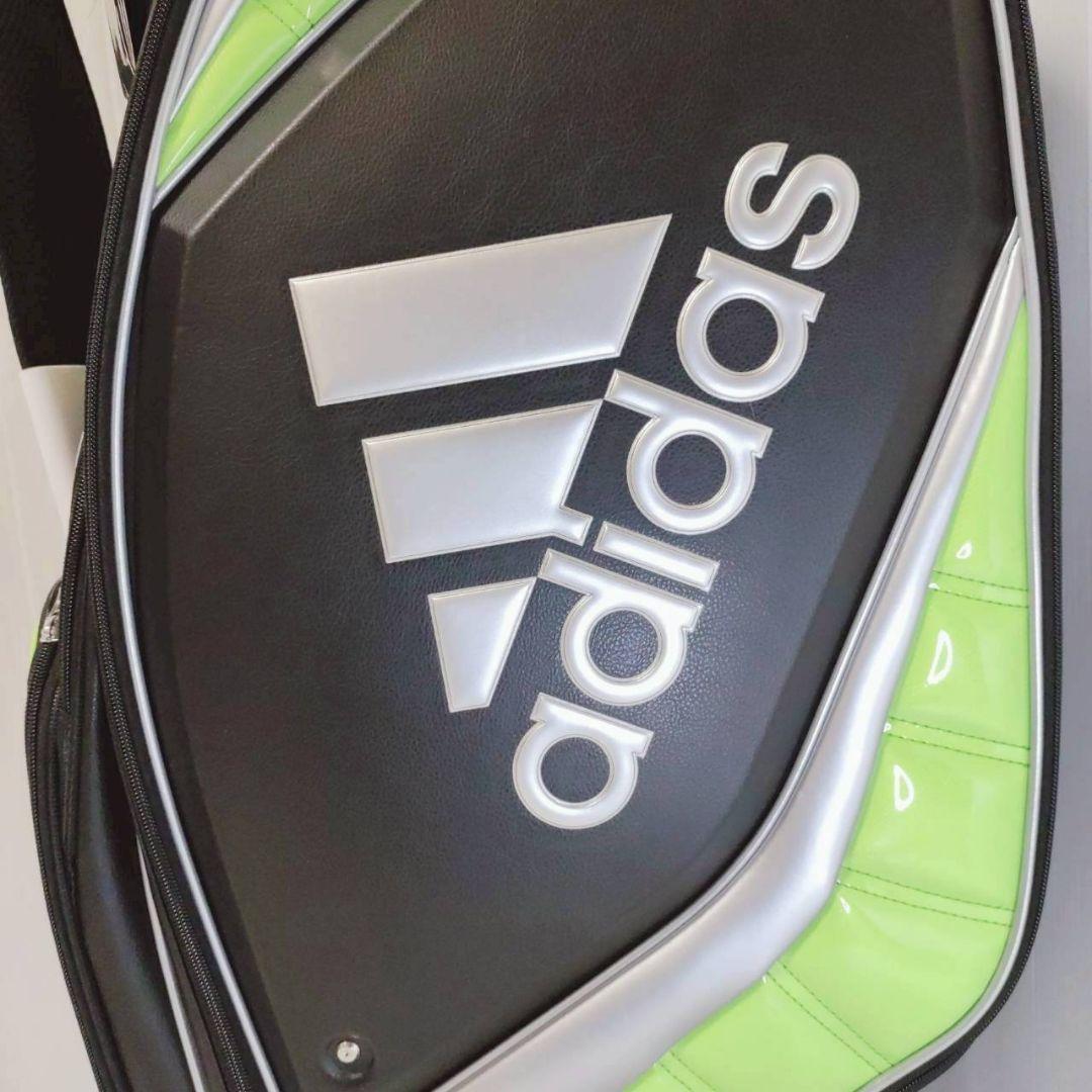 ​【新品未使用】アディダス キャディバッグ AWU25 ブラック/緑 9.5型