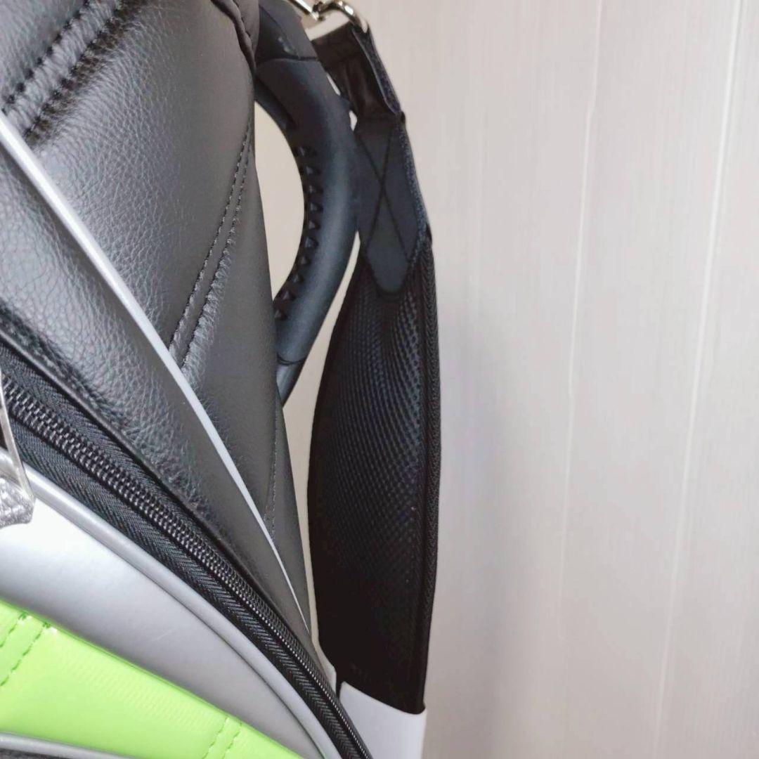 ​【新品未使用】アディダス キャディバッグ AWU25 ブラック/緑 9.5型