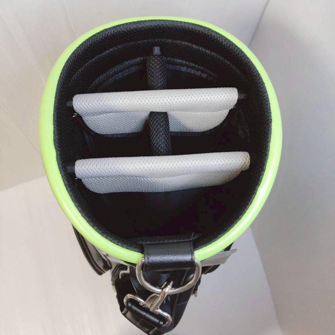 ​【新品未使用】アディダス キャディバッグ AWU25 ブラック/緑 9.5型