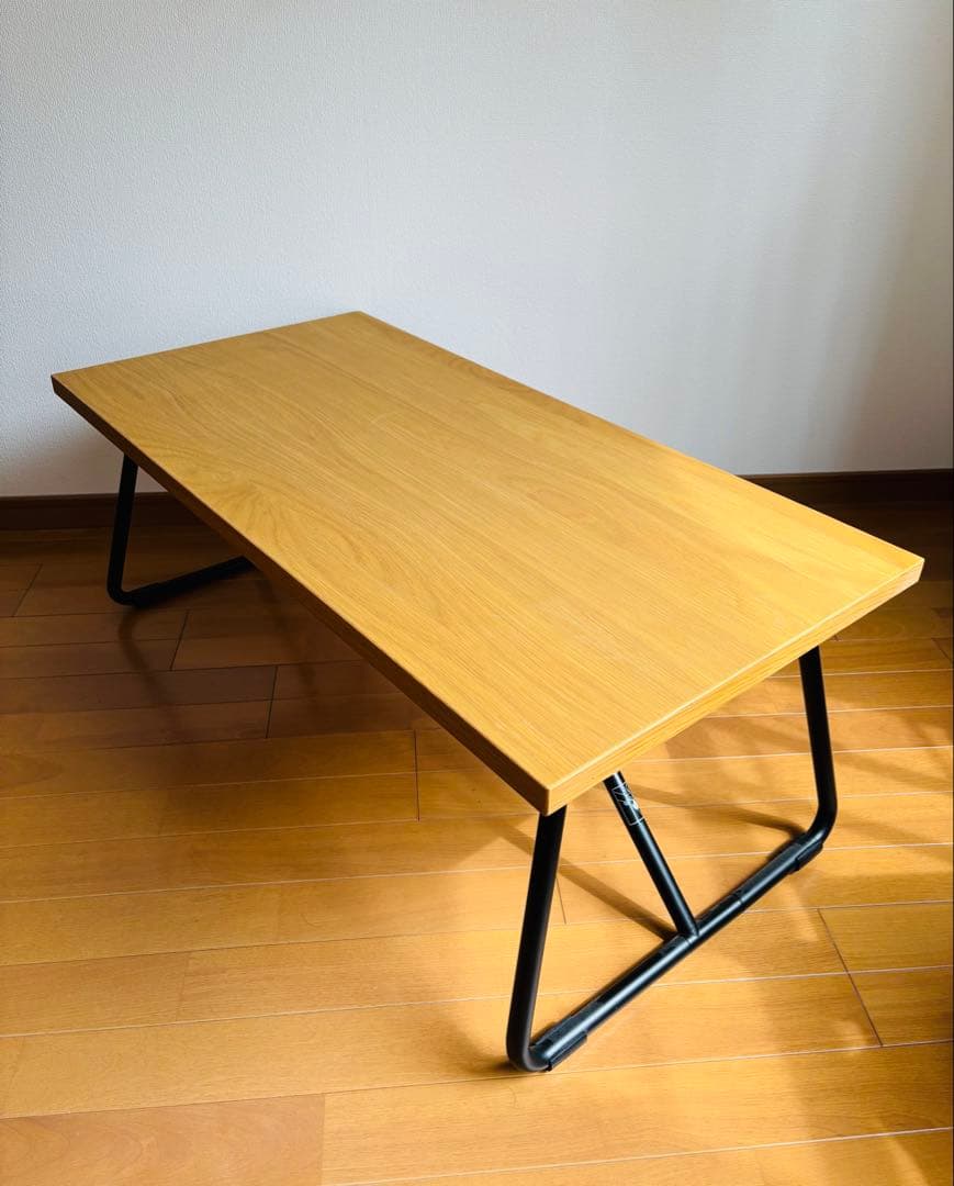 MUJI 無印良品 折りたたみローテーブル・幅９０ｃｍ・オーク材 廃盤品 ①