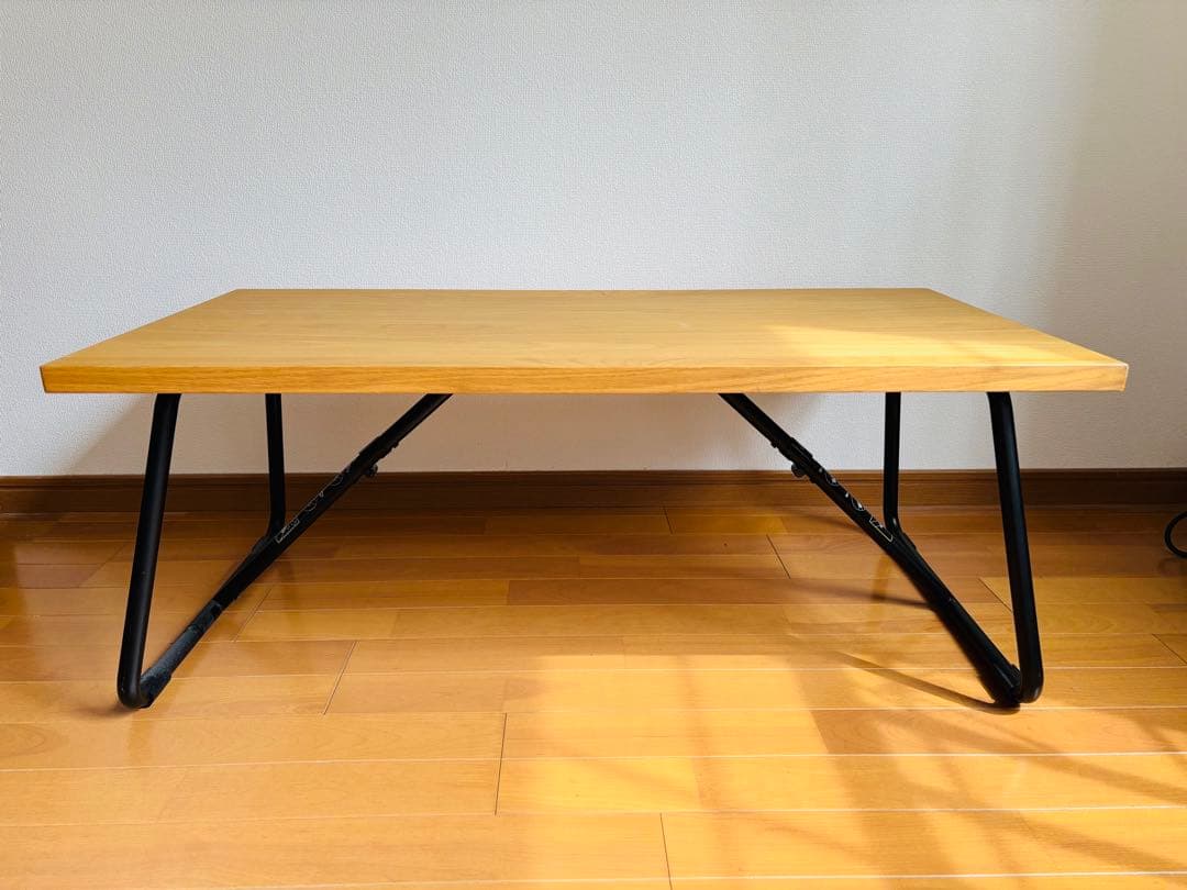 MUJI 無印良品 折りたたみローテーブル・幅９０ｃｍ・オーク材 廃盤品 ①
