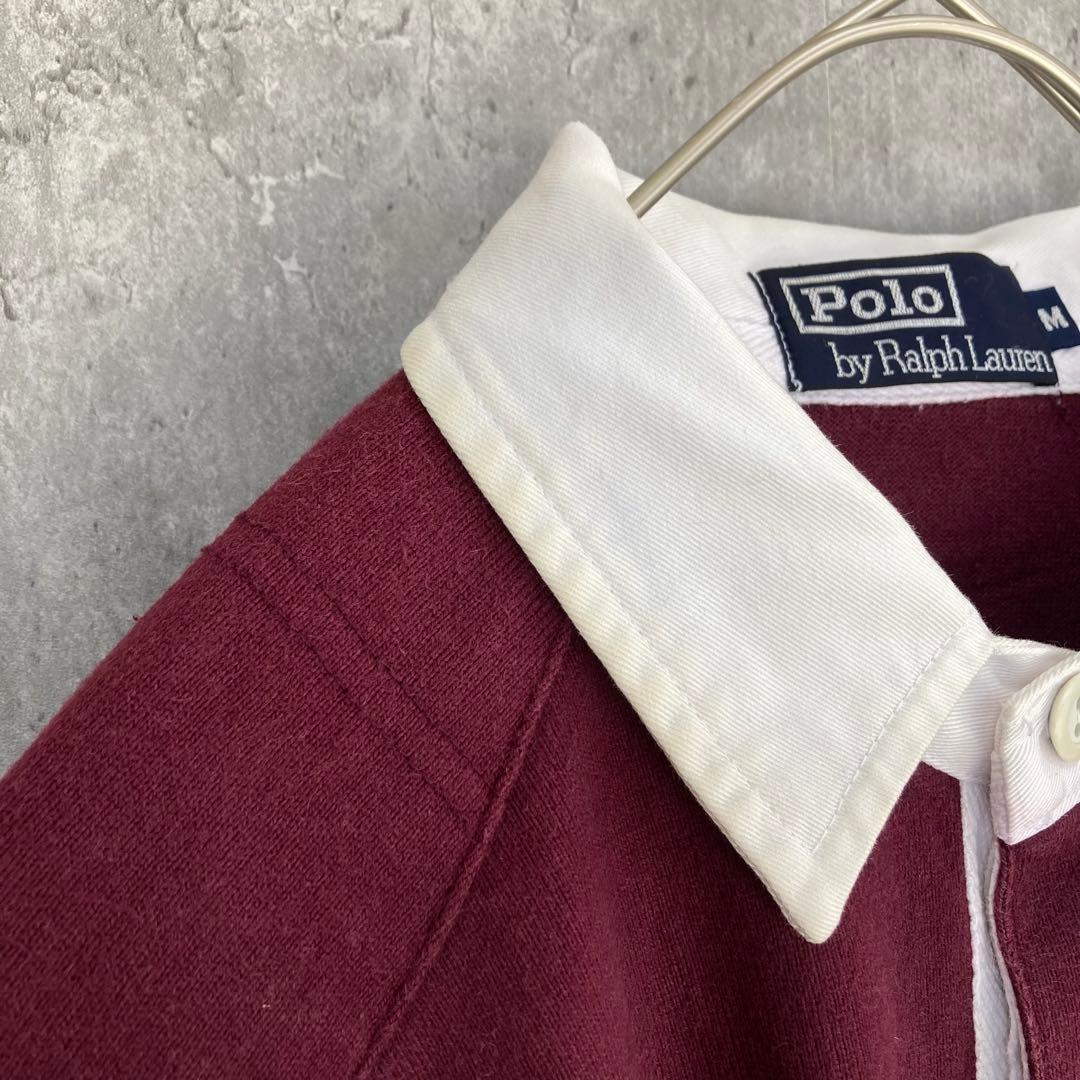 【人気カラー】ポロ ラルフローレン 長袖 ラガーシャツ メンズ 古着 ラグビー