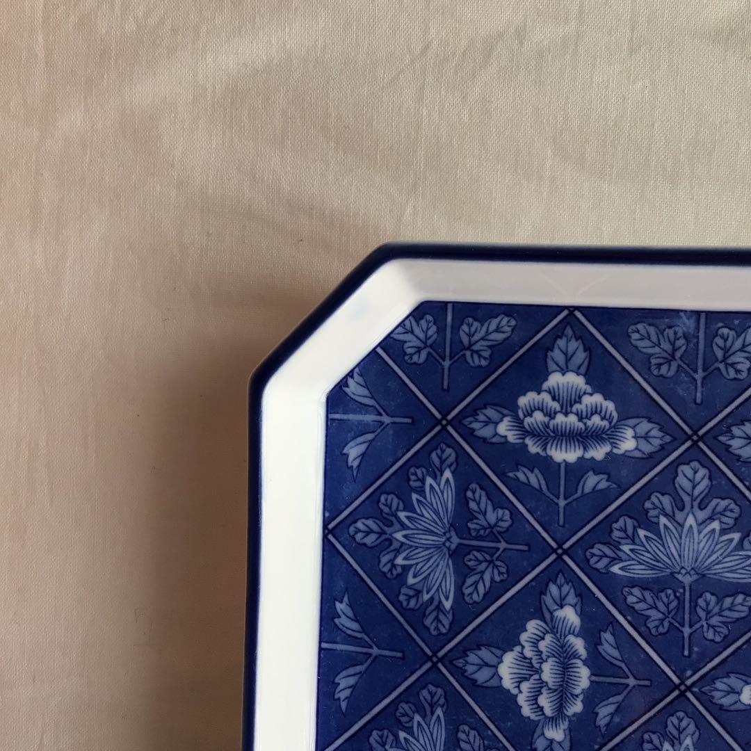 希少　箱付　オールド香蘭社　染付皿　箸置