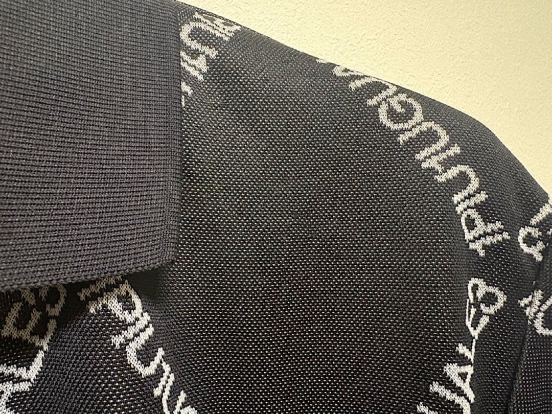 1PIU1UGUALE3 GOLF×戸賀24SSアーガイル半袖セットアップ黒Ⅵ