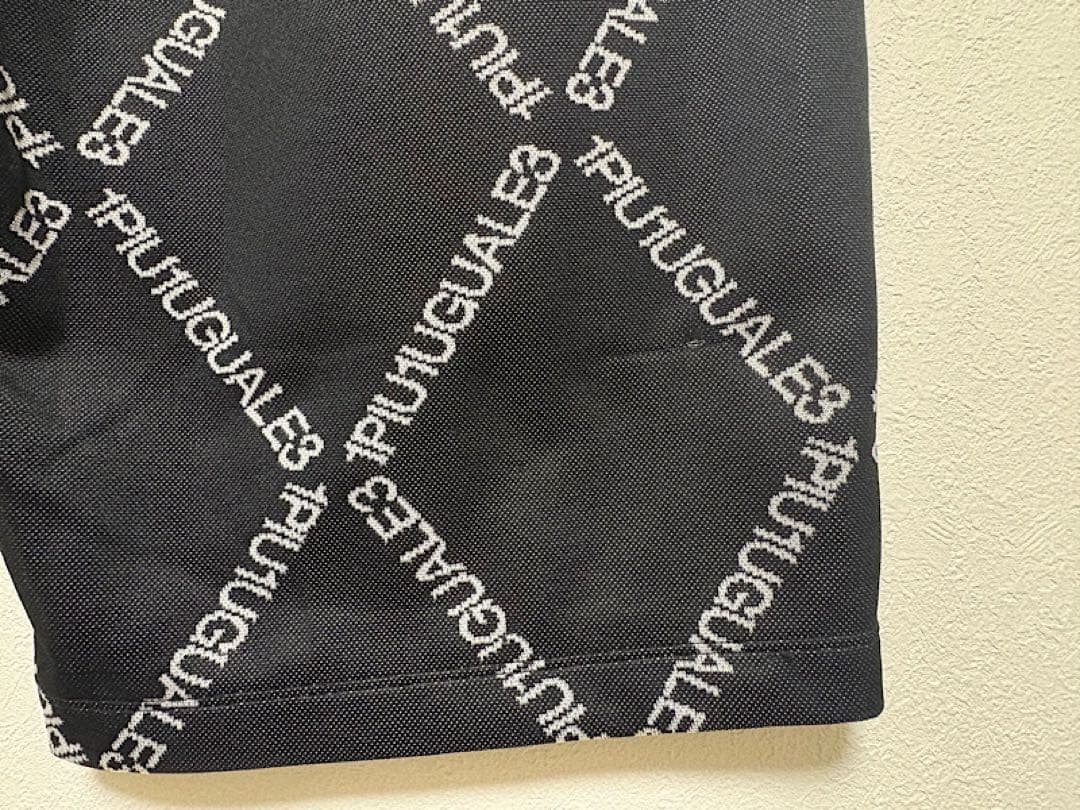 1PIU1UGUALE3 GOLF×戸賀24SSアーガイル半袖セットアップ黒Ⅵ