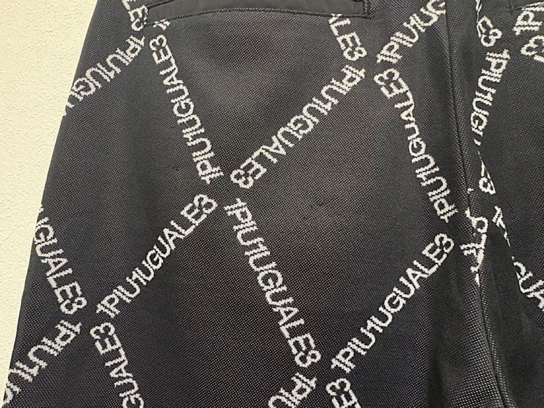 1PIU1UGUALE3 GOLF×戸賀24SSアーガイル半袖セットアップ黒Ⅵ