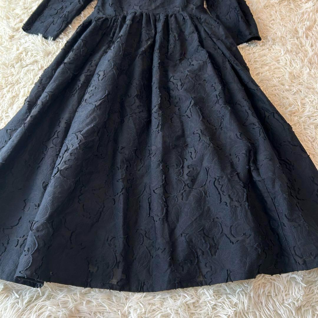 23年製デパリエ 定価9.4万 フラワージャガードワンピース ドレス ブラック