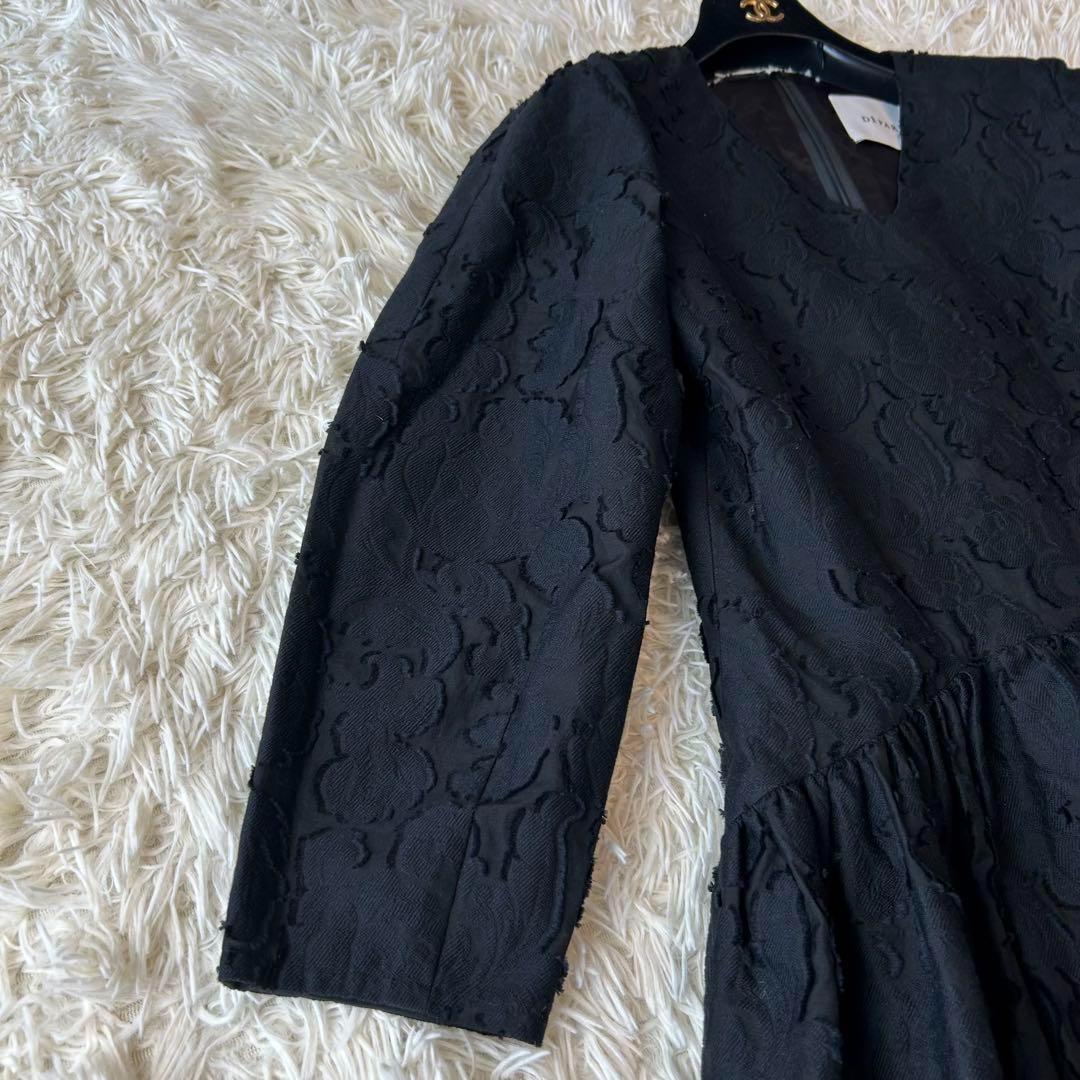 23年製デパリエ 定価9.4万 フラワージャガードワンピース ドレス ブラック