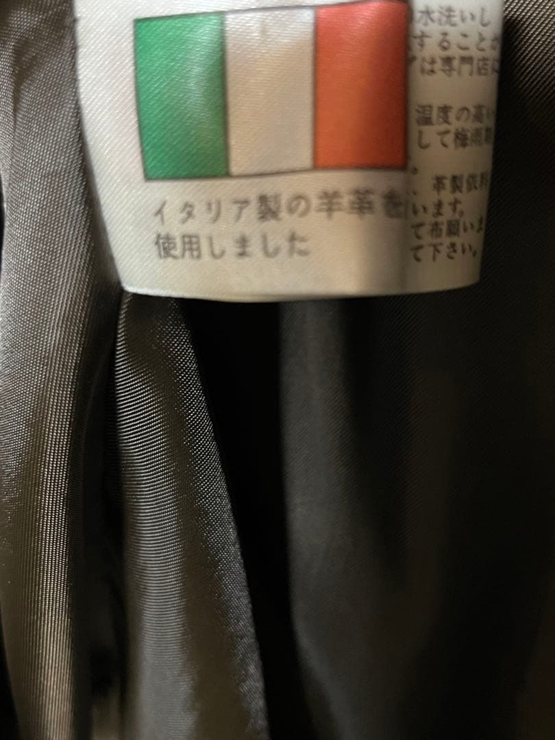 ★イタリア製羊革✨★ダークブラウン★ライダースジャケット★革ジャン★