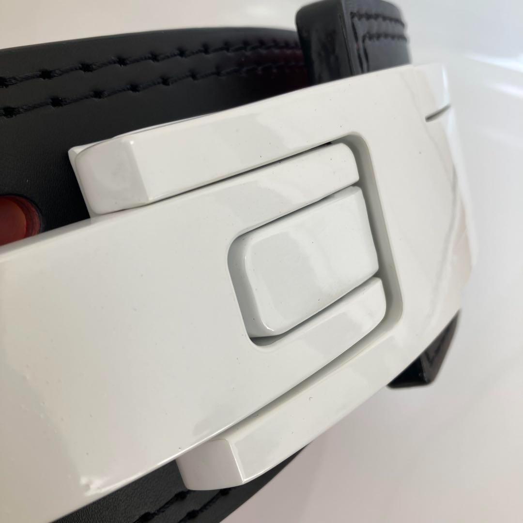 パワーベルト レバーアクション Lサイズ 本革 オールブラック×ホワイト 可変式