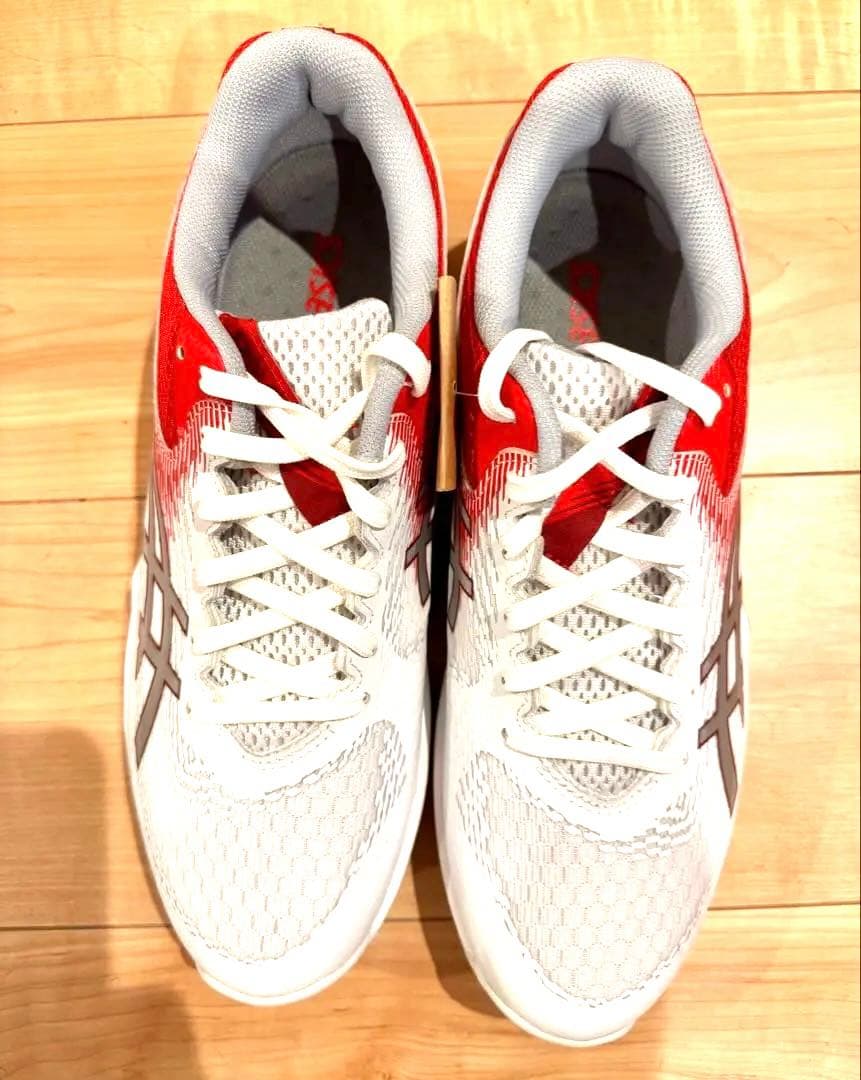 新品タグ付き ASICS V-SWIFT FF 4 ホワイト/レッド 26cm