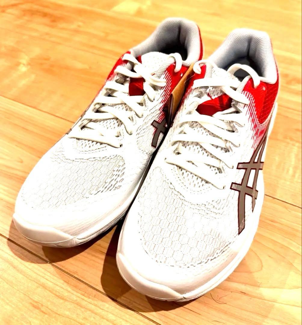 新品タグ付き ASICS V-SWIFT FF 4 ホワイト/レッド 26cm