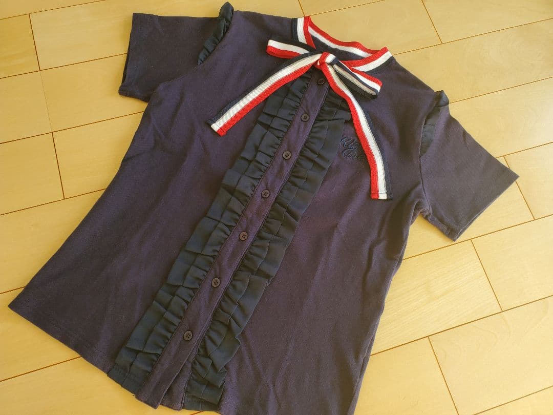 【キスオンザグリーン】レディースゴルフウェア セットアップ リボン配色フリル