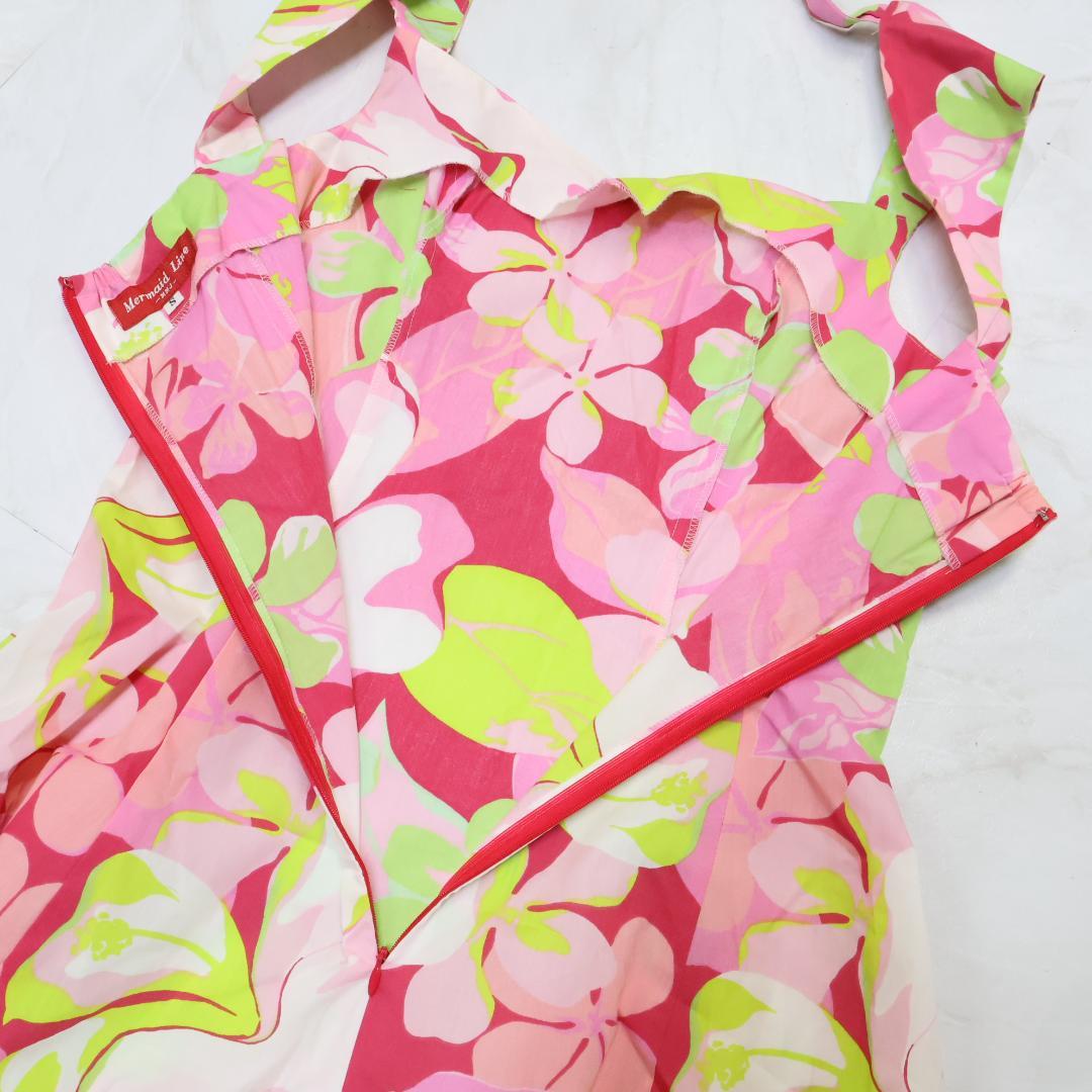 【日本製 フラダンス衣装】ピンク MermaidLine ワンピース ドレス