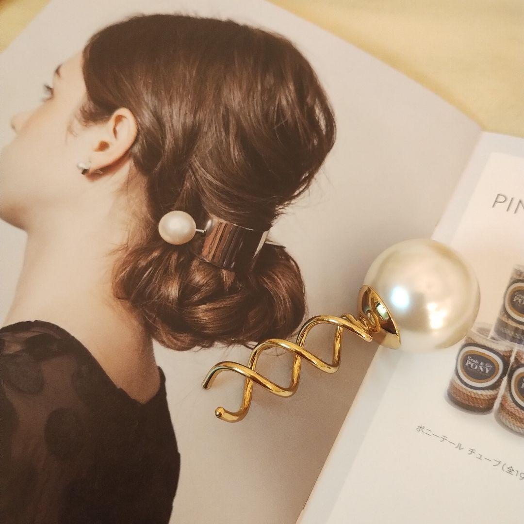 FRANCE Luxe 完売品❢パール スパイラルスクリューピン ¥13640