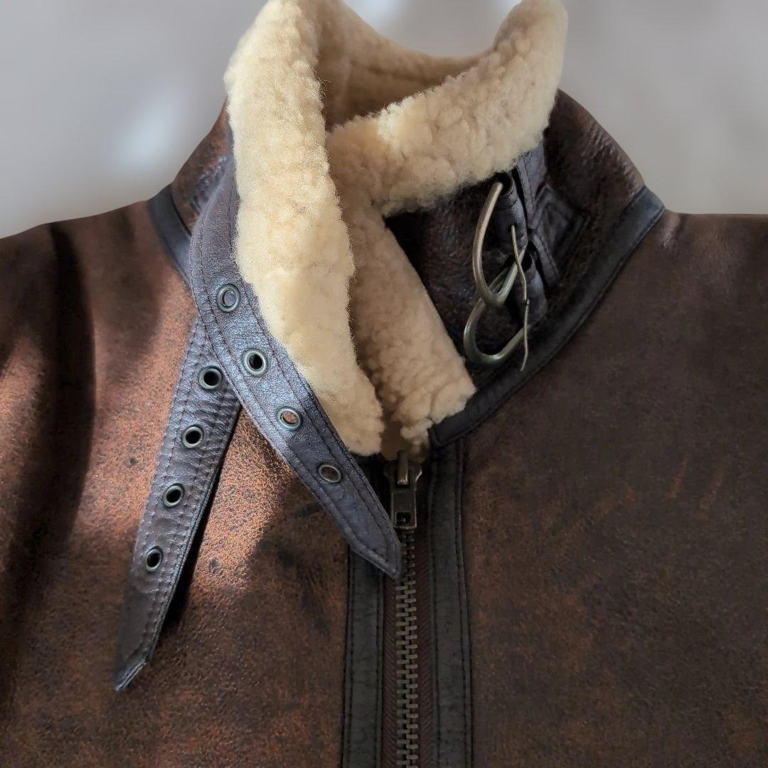 最終❗️ヴィンテージ90s B3 B-3 羊革レザージャケットL 茶