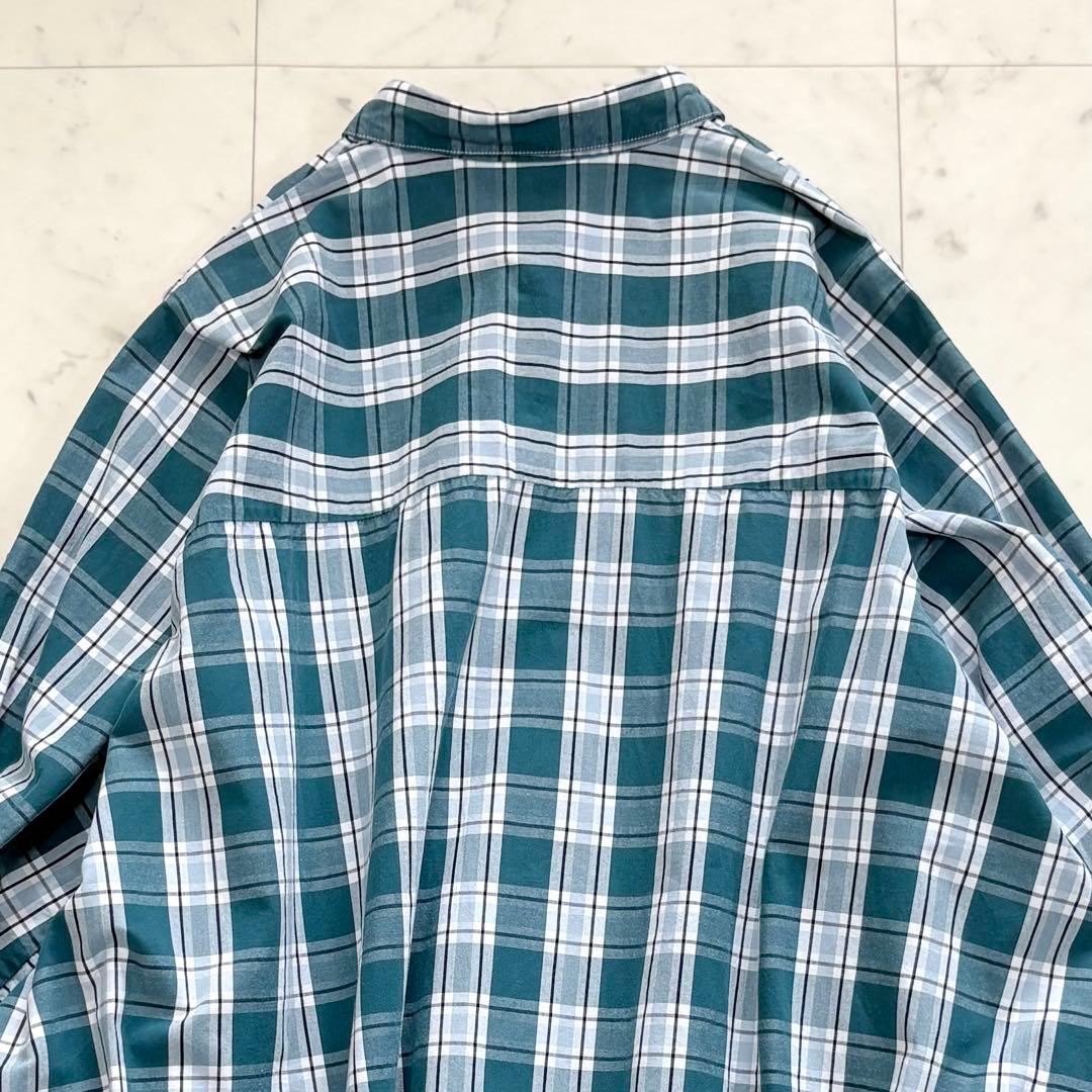 美品✨ヌキテパ　別注 チェック 刺繍 シャツワンピース　比翼　グリーン　完売品
