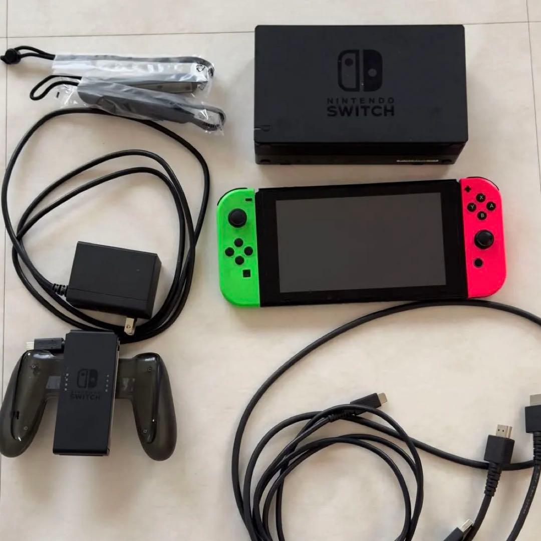 充電式グリップNintendo Switch ネオンピンク・ネオングリーン 本体