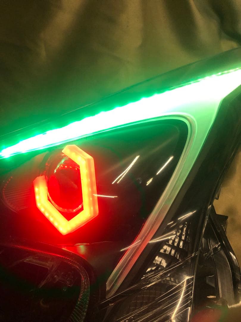 プリウス50前期　rgb六角リング、ポジション　モノアイ紫　ウィポジ青