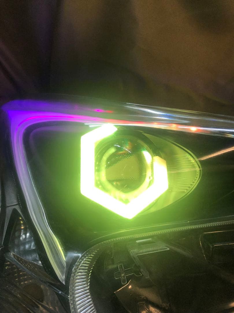 プリウス50前期　rgb六角リング、ポジション　モノアイ紫　ウィポジ青