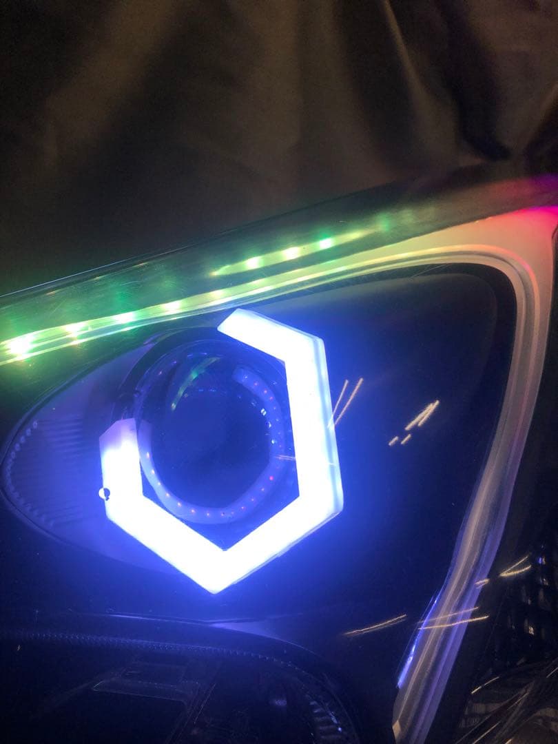 プリウス50前期　rgb六角リング、ポジション　モノアイ紫　ウィポジ青