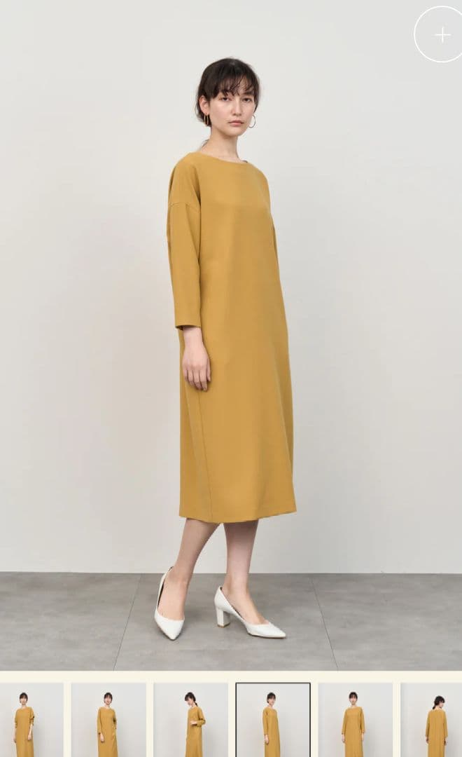 SOÉJUソージュ　ウールライク マスタード ロングワンピースМ新品