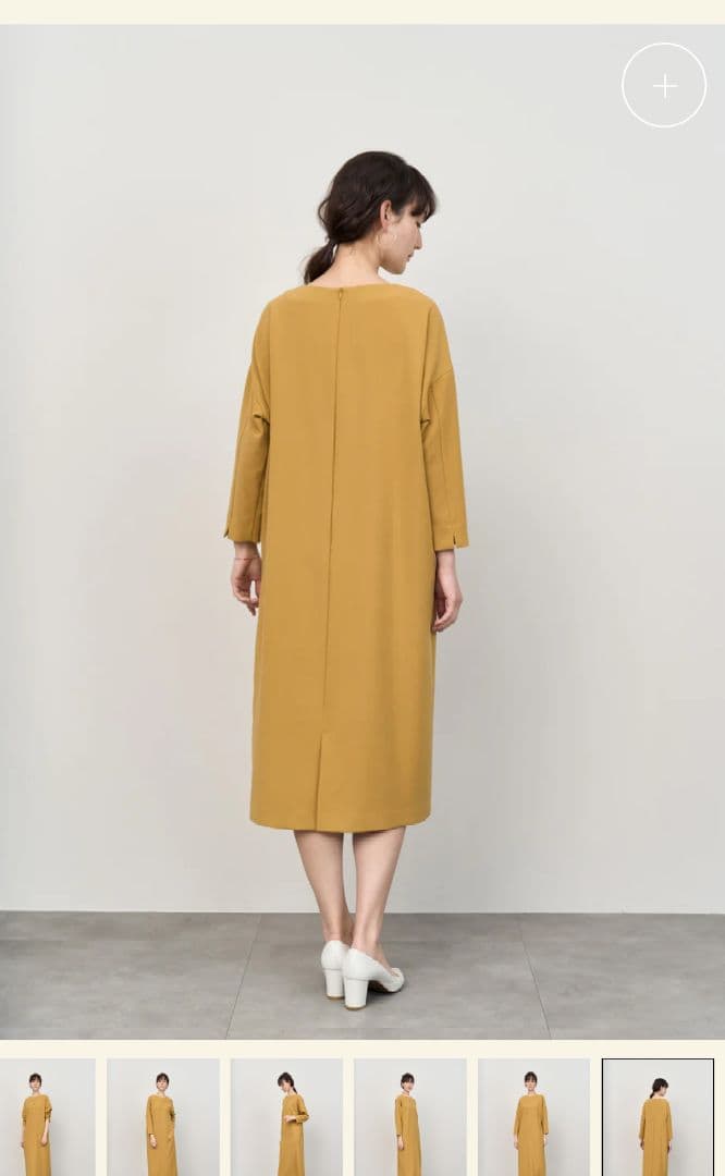 SOÉJUソージュ　ウールライク マスタード ロングワンピースМ新品