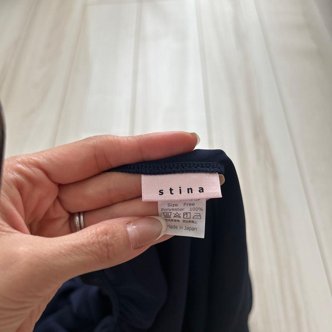 stina ネイビー シフォン バレエスカート フリーサイズ
